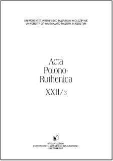 Acta Polono-Ruthenica XXII/3, 2017