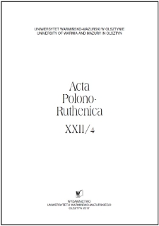 Acta Polono-Ruthenica XXII/4, 2017
