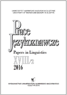 Prace Językoznawcze XVIII/2, 2016