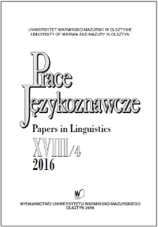 Prace Językoznawcze XVIII/4, 2016