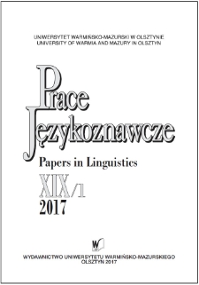 Prace Językoznawcze XIX/1, 2017