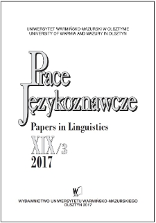 Prace Językoznawcze XIX/3, 2017