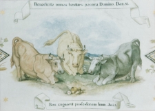 [Fresk przedstawiający adorację Najświętszego Sakramentu przez woły z kościoła pw. Najświętszego Zbawiciela i św. Floriana w Głotowie]