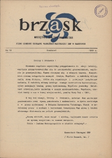 Brzask : pismo młodzieży harcerskiej Warmii i Mazur, 1960 [R. 4], nr 12