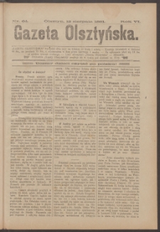 Gazeta Olsztyńska, 1891, nr 64
