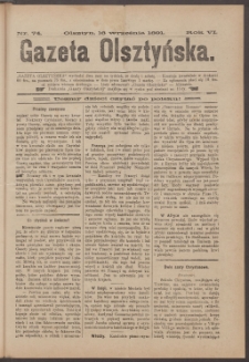 Gazeta Olsztyńska, 1891, nr 74