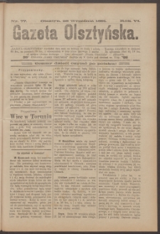 Gazeta Olsztyńska, 1891, nr 77