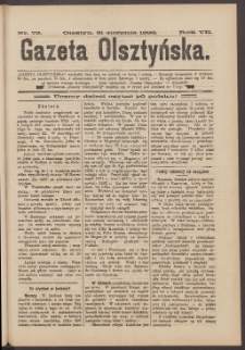 Gazeta Olsztyńska, 1892, nr 70