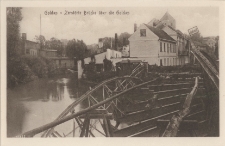 Goldap - Zerstörte Brücke über die Goldap
