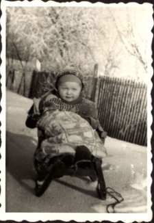 [Dziecko na sankach]