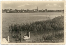 Ortelsburg, Ostpr. - Am großen Haussee, Blick zum Rathaus