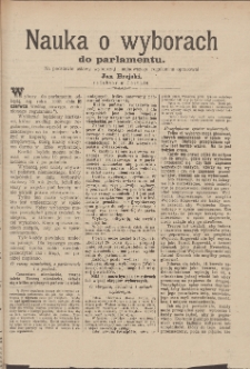 Nauka o wyborach do parlamentu : na podstawie ustawy wyborczej i najnowszego regulaminu opracował Jan Brejski, redaktor w Toruniu