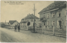 Aus den Kämpfen um Lyck. Zerschossene Häuser in Sybba