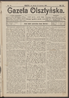 Gazeta Olsztyńska, 1905, nr 72