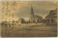 Grajewo. Kath. Kirche mit Markt.